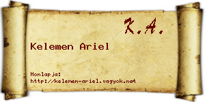 Kelemen Ariel névjegykártya
